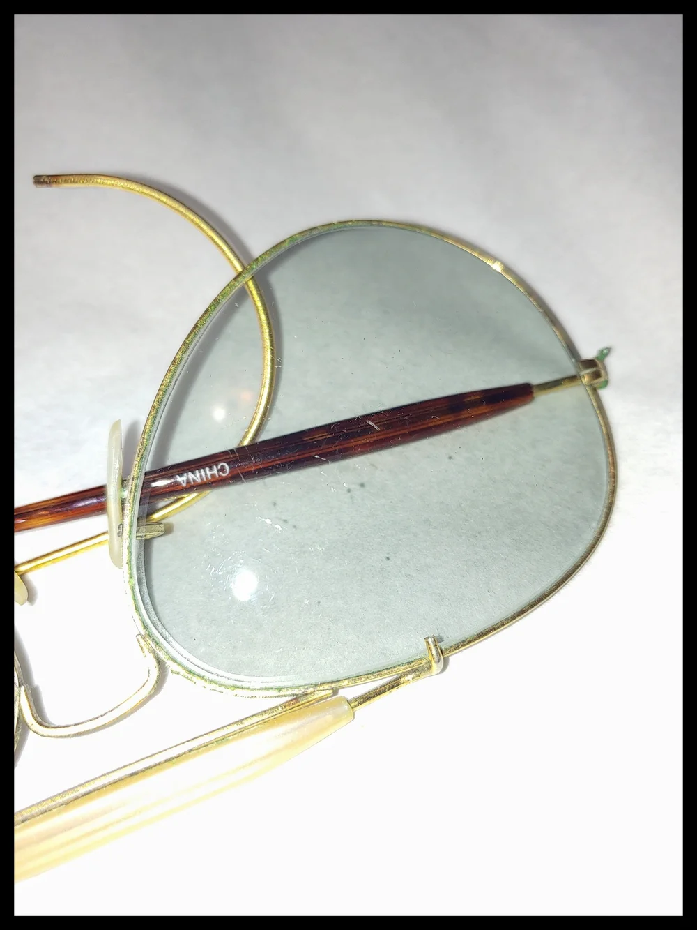 Vintage Ray-Ban Aviator Sunglasses B&L USA Gold Frame Mismatched Arms + Case